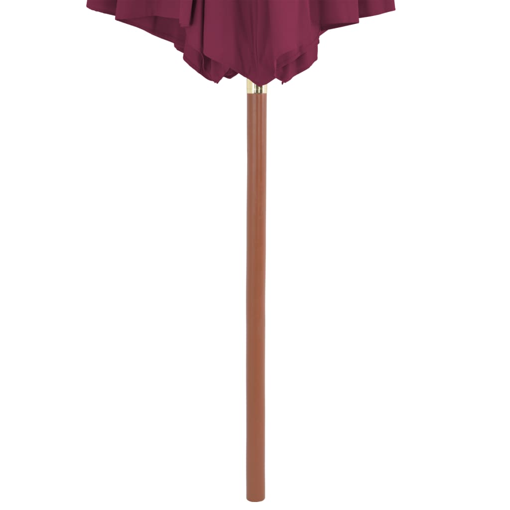 Parasol met houten paal 300 cm bordeauxrood is nu te koop bij PeponiXL, paradijselijk wonen!