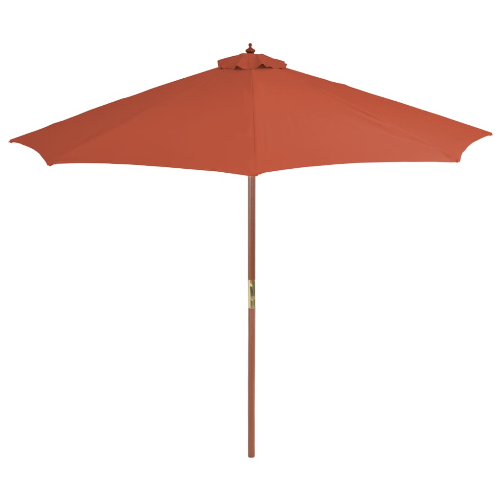Parasol met houten paal 300 cm terracotta is nu te koop bij PeponiXL, paradijselijk wonen!