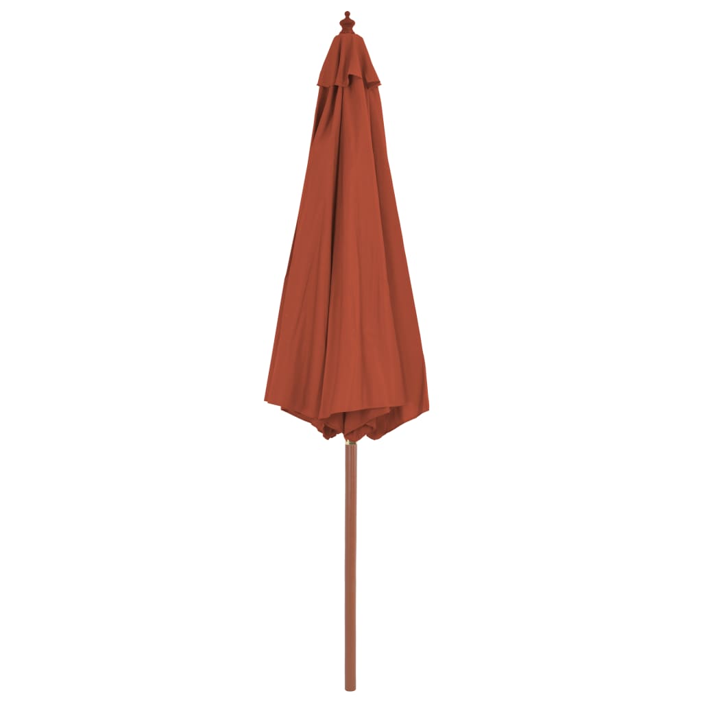 Parasol met houten paal 300 cm terracotta is nu te koop bij PeponiXL, paradijselijk wonen!