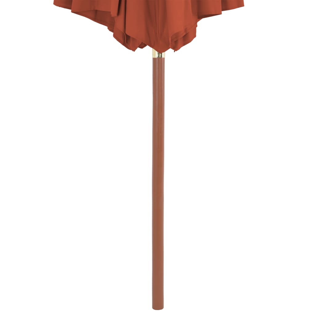 Parasol met houten paal 300 cm terracotta is nu te koop bij PeponiXL, paradijselijk wonen!