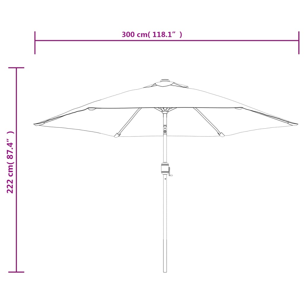 Parasol met metalen paal 300 cm antraciet is nu te koop bij PeponiXL, paradijselijk wonen!