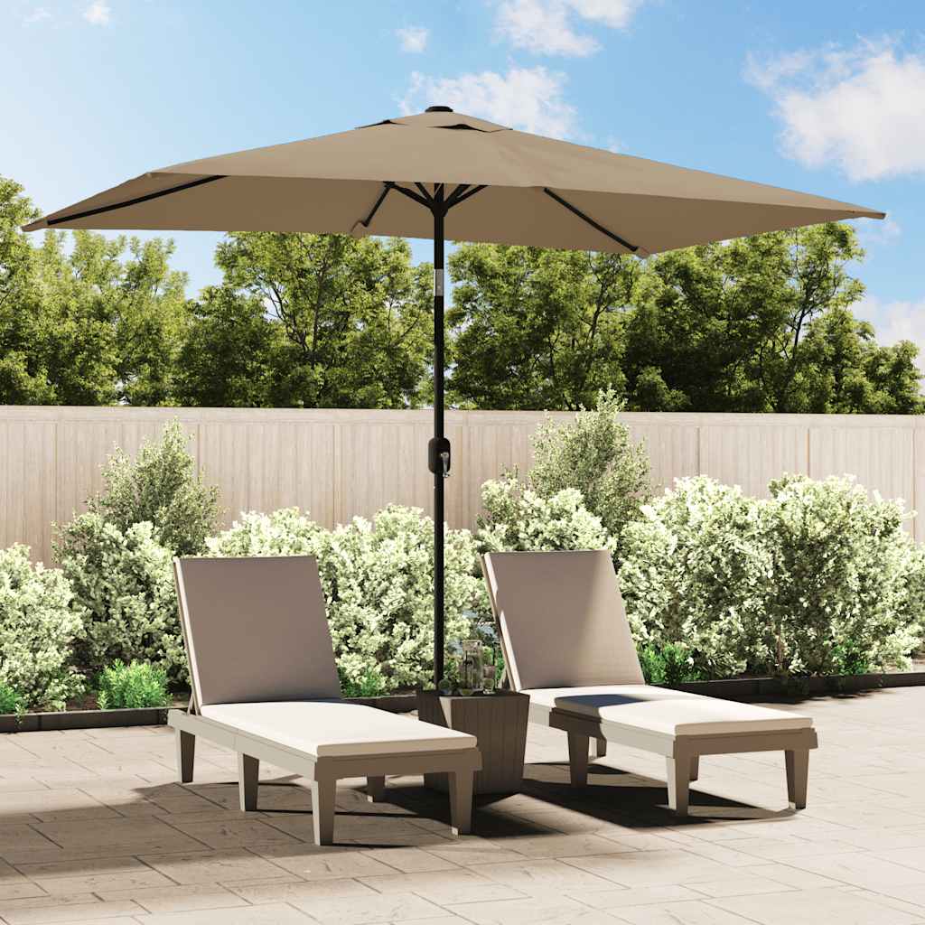Parasol met metalen paal 300x200 cm taupe is nu te koop bij PeponiXL, paradijselijk wonen!