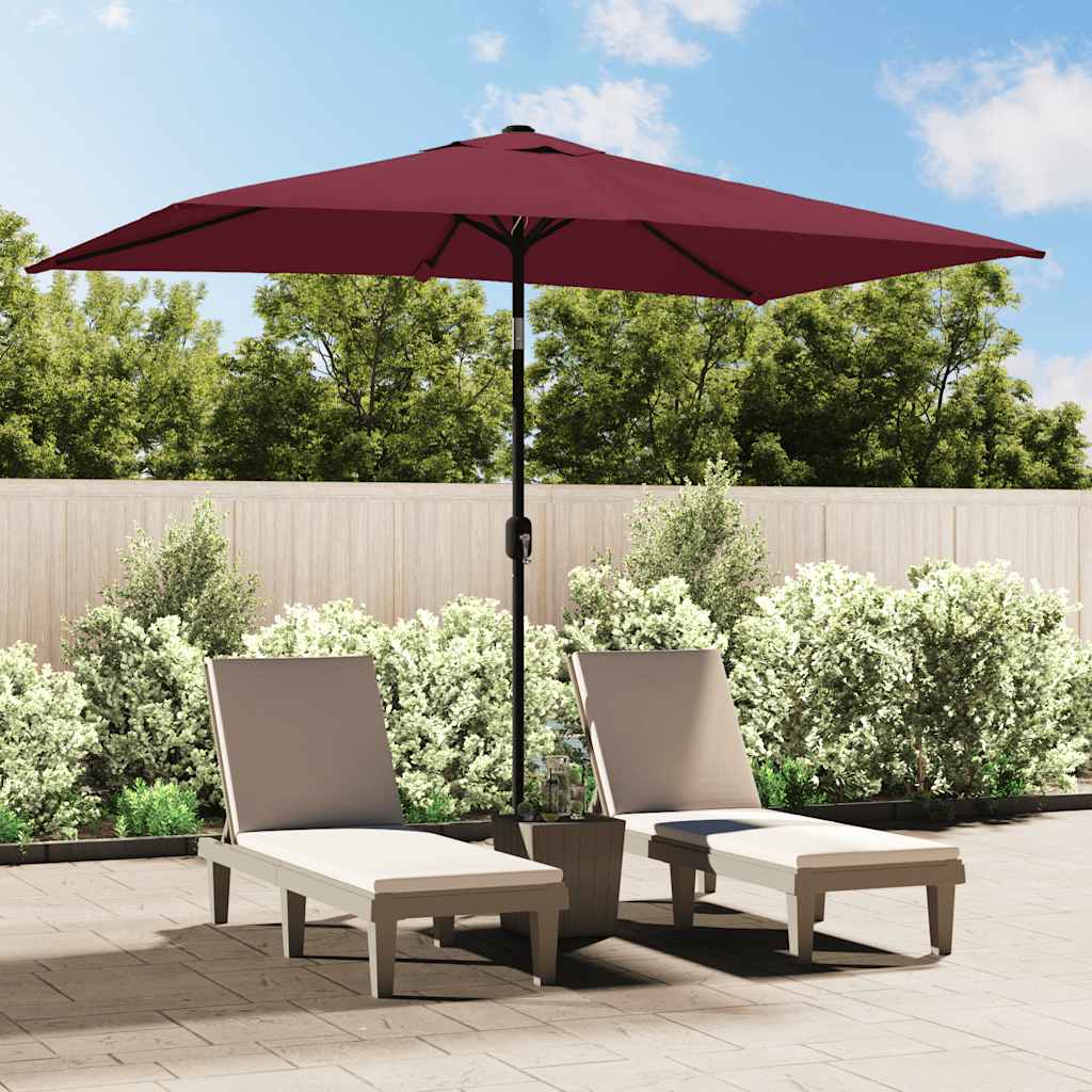 Parasol met metalen paal 300x200 cm bordeauxrood is nu te koop bij PeponiXL, paradijselijk wonen!