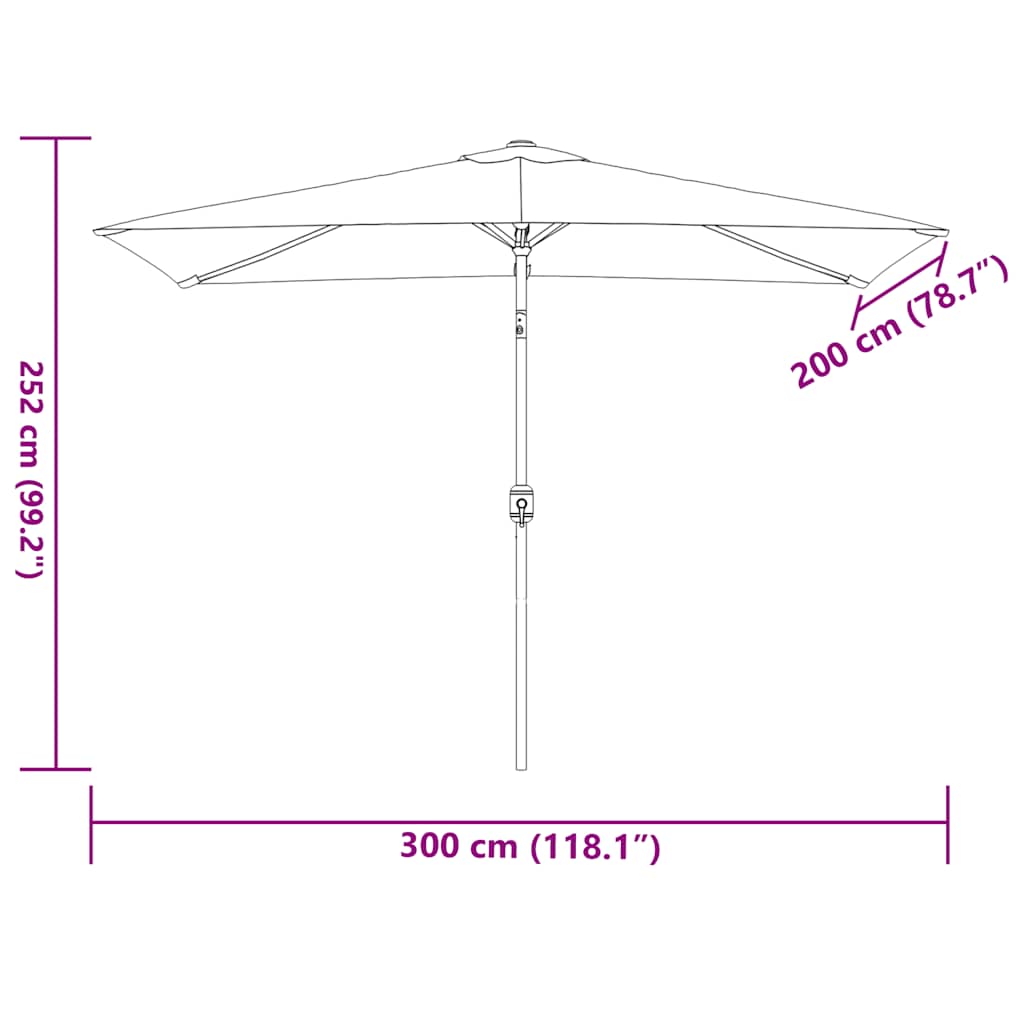 Parasol met metalen paal 300x200 cm terracotta is nu te koop bij PeponiXL, paradijselijk wonen!