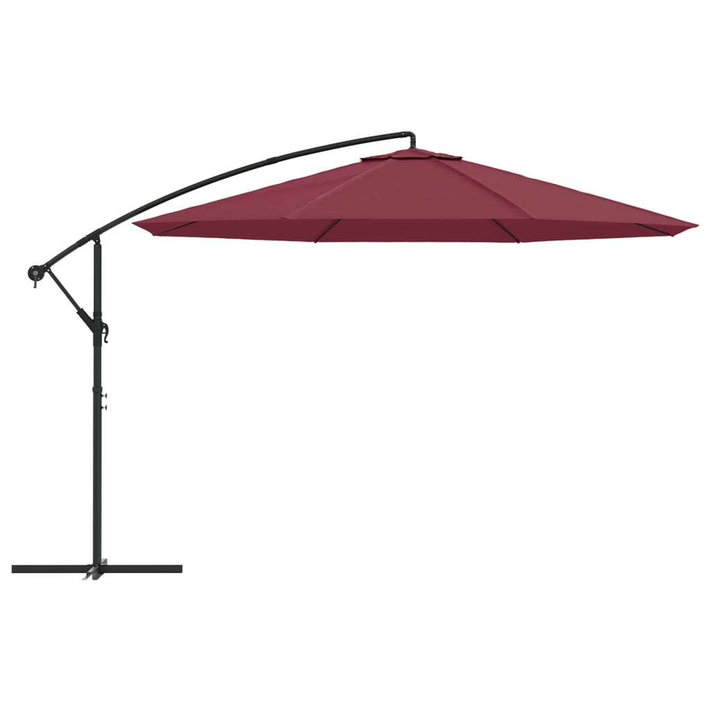 Zweefparasol met aluminium paal 350 cm bordeauxrood is nu te koop bij PeponiXL, paradijselijk wonen!