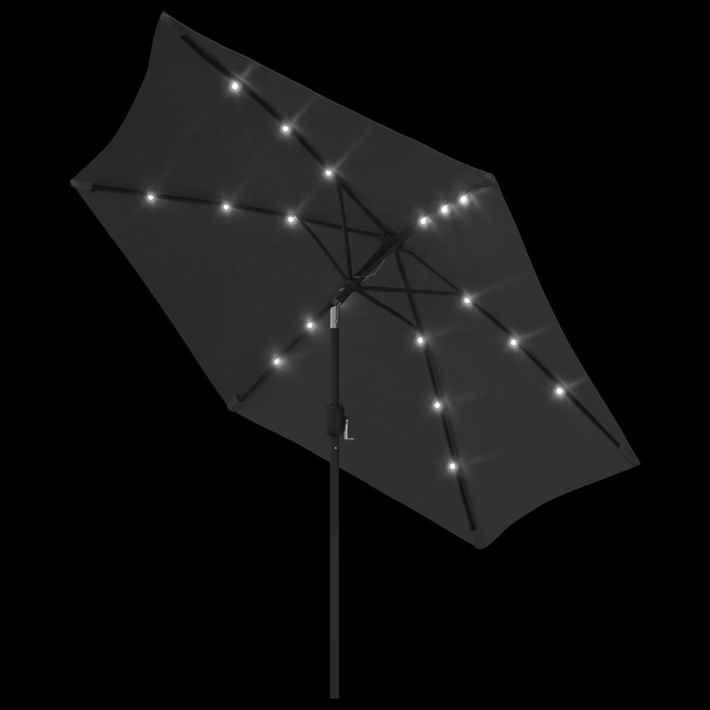 Parasol met LED-verlichting en stalen paal 300 cm antraciet is nu te koop bij PeponiXL, paradijselijk wonen!