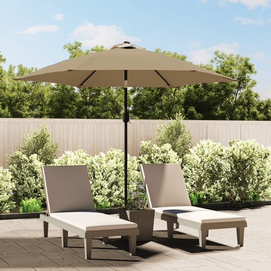 Parasol met LED-verlichting en stalen paal 300 cm taupe is nu te koop bij PeponiXL, paradijselijk wonen!