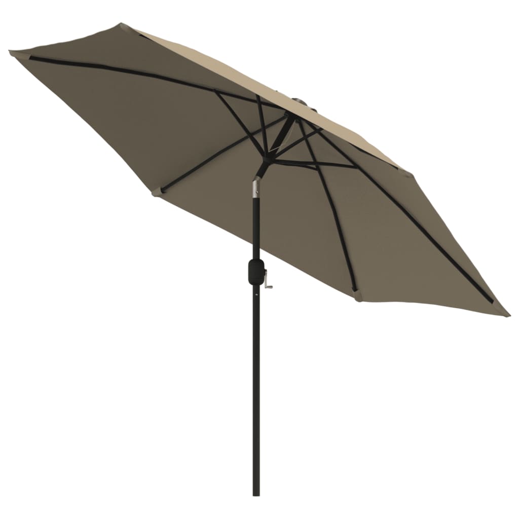Parasol met LED-verlichting en stalen paal 300 cm taupe is nu te koop bij PeponiXL, paradijselijk wonen!