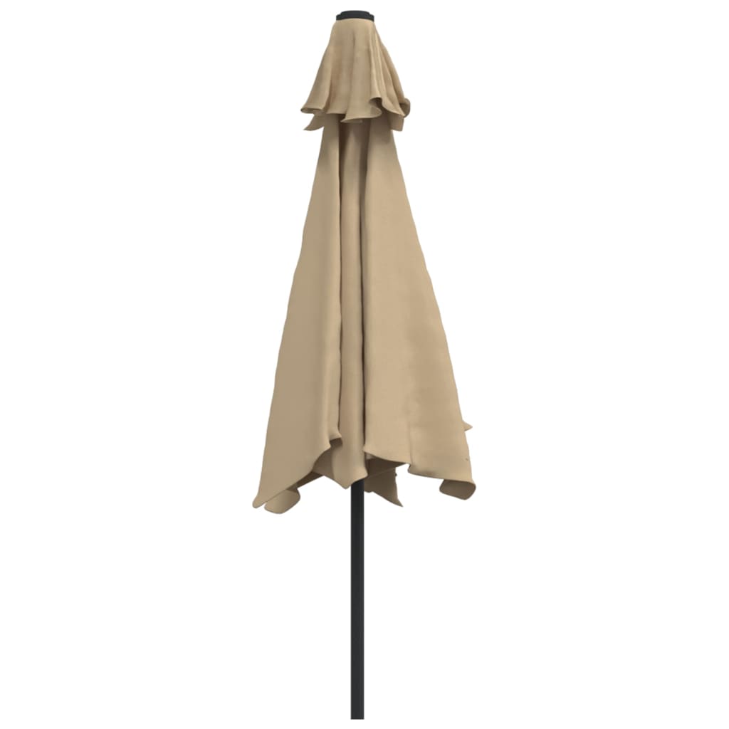 Parasol met LED-verlichting en stalen paal 300 cm taupe is nu te koop bij PeponiXL, paradijselijk wonen!