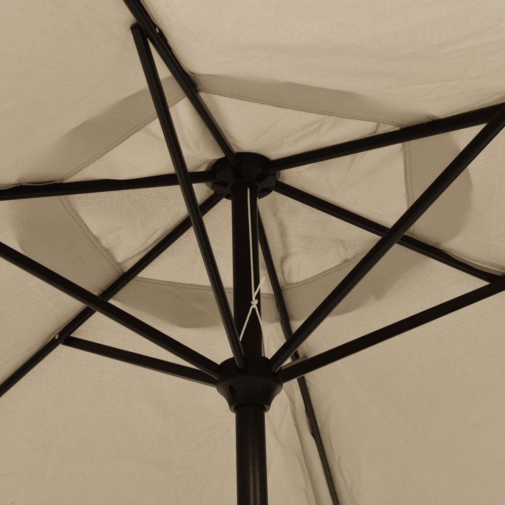 Parasol met LED-verlichting en stalen paal 300 cm taupe is nu te koop bij PeponiXL, paradijselijk wonen!