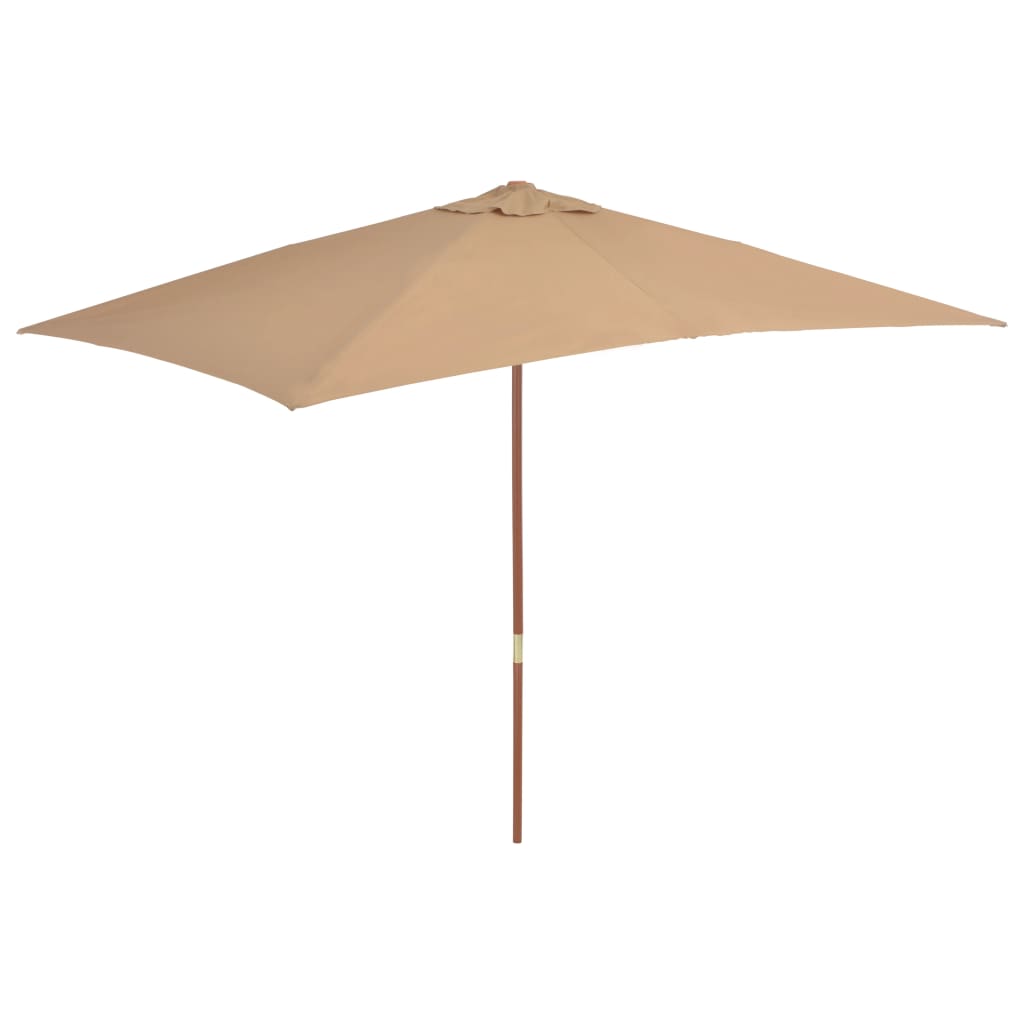 Parasol met houten paal 200x300 cm taupe is nu te koop bij PeponiXL, paradijselijk wonen!