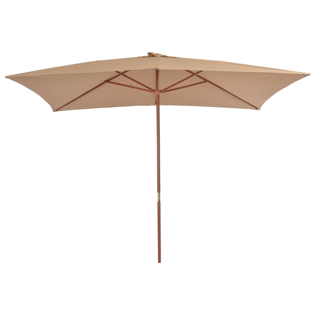 Parasol met houten paal 200x300 cm taupe is nu te koop bij PeponiXL, paradijselijk wonen!