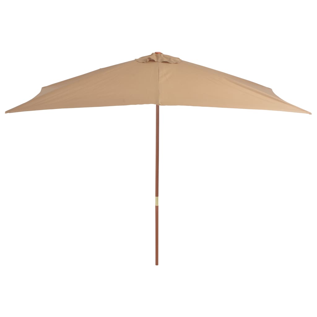 Parasol met houten paal 200x300 cm taupe is nu te koop bij PeponiXL, paradijselijk wonen!