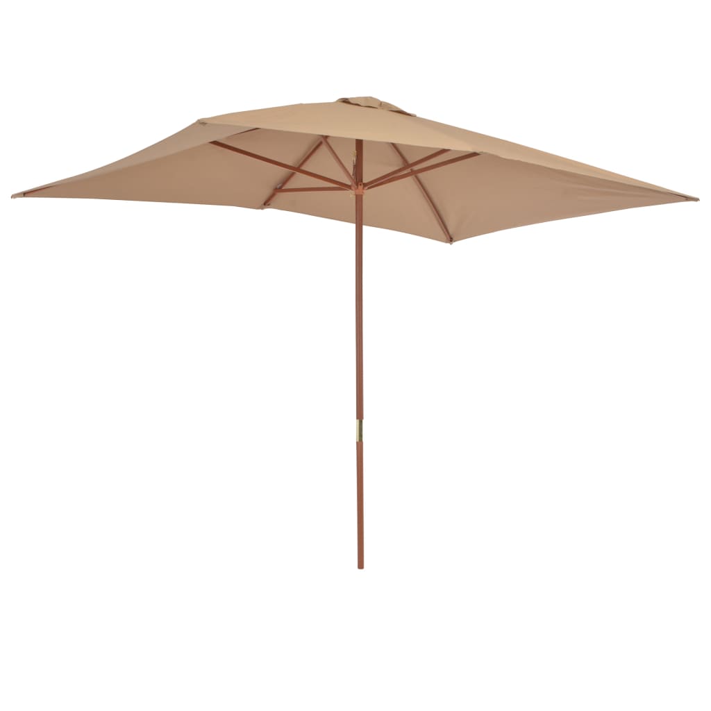 Parasol met houten paal 200x300 cm taupe is nu te koop bij PeponiXL, paradijselijk wonen!