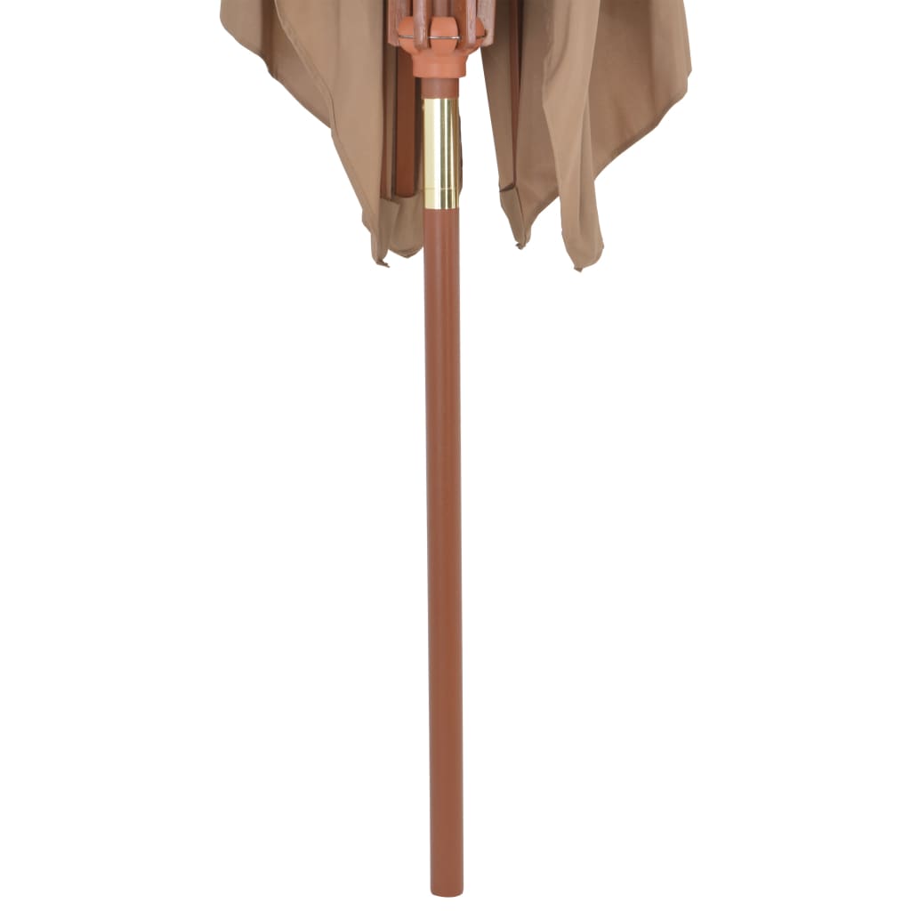 Parasol met houten paal 200x300 cm taupe is nu te koop bij PeponiXL, paradijselijk wonen!