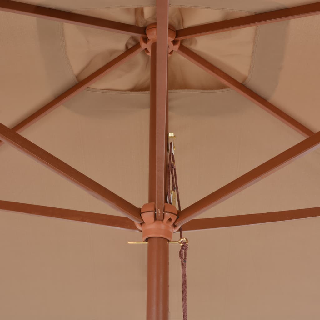 Parasol met houten paal 200x300 cm taupe is nu te koop bij PeponiXL, paradijselijk wonen!