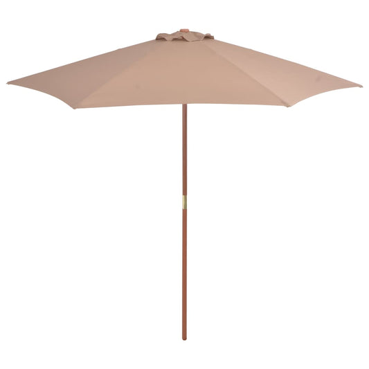 Parasol met houten paal 270 cm taupe is nu te koop bij PeponiXL, paradijselijk wonen!