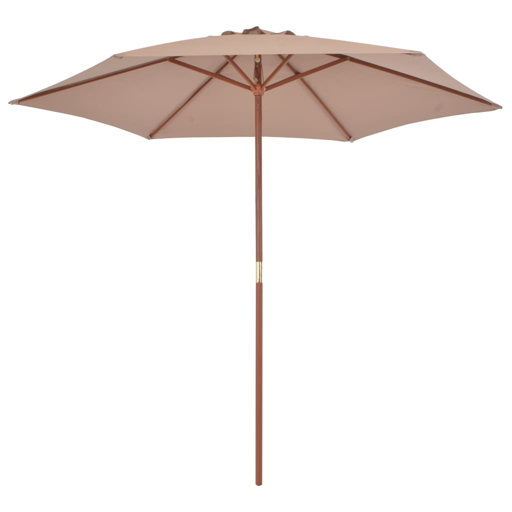 Parasol met houten paal 270 cm taupe is nu te koop bij PeponiXL, paradijselijk wonen!