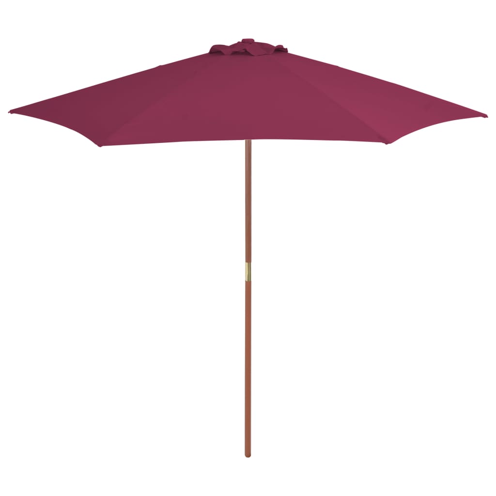 Parasol met houten paal 270 cm bordeauxrood is nu te koop bij PeponiXL, paradijselijk wonen!