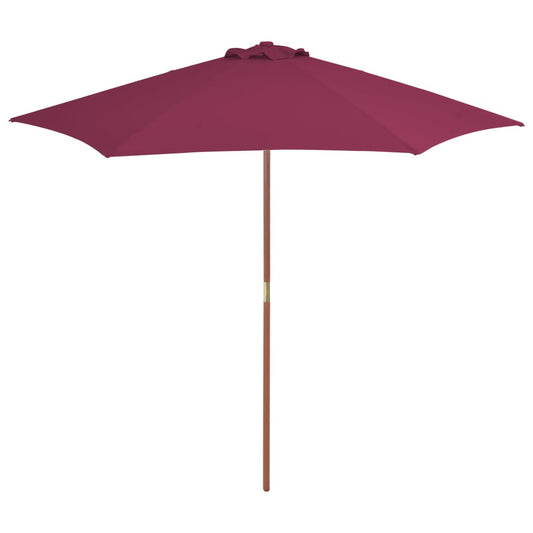 Parasol met houten paal 270 cm bordeauxrood is nu te koop bij PeponiXL, paradijselijk wonen!