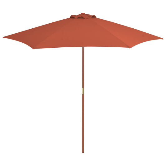 Parasol met houten paal 270 cm terracotta is nu te koop bij PeponiXL, paradijselijk wonen!