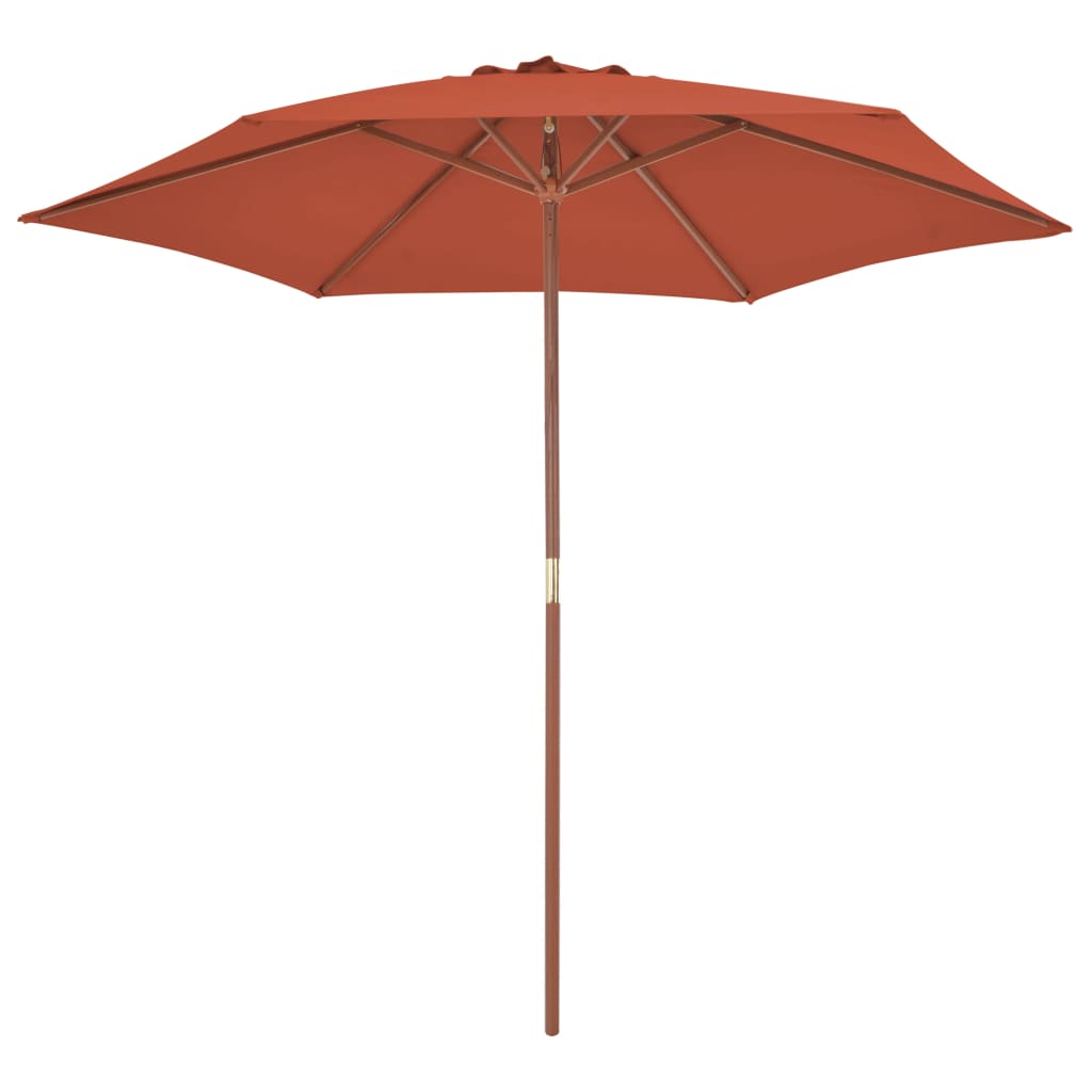 Parasol met houten paal 270 cm terracotta is nu te koop bij PeponiXL, paradijselijk wonen!