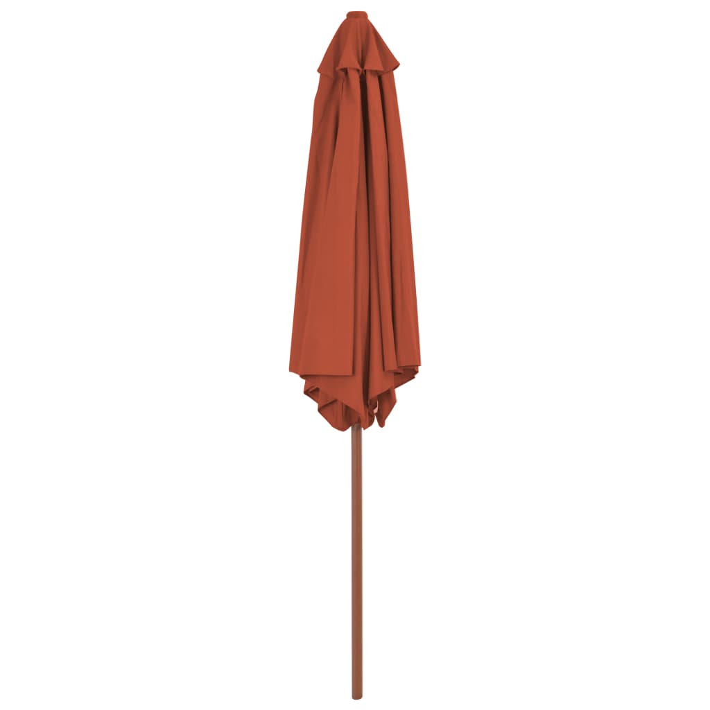 Parasol met houten paal 270 cm terracotta is nu te koop bij PeponiXL, paradijselijk wonen!