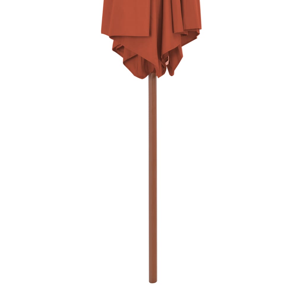 Parasol met houten paal 270 cm terracotta is nu te koop bij PeponiXL, paradijselijk wonen!