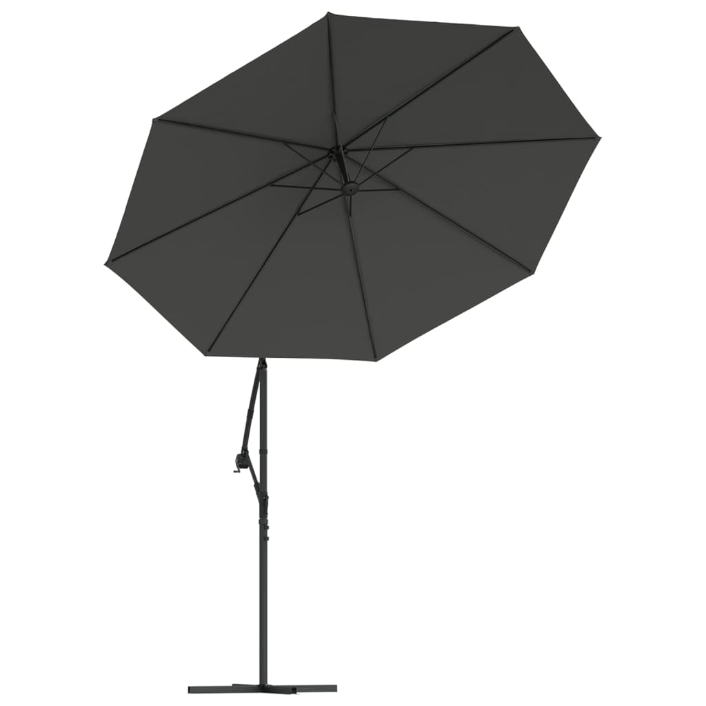 Zweefparasol met LED-verlichting stalen paal 300 cm antraciet is nu te koop bij PeponiXL, paradijselijk wonen!