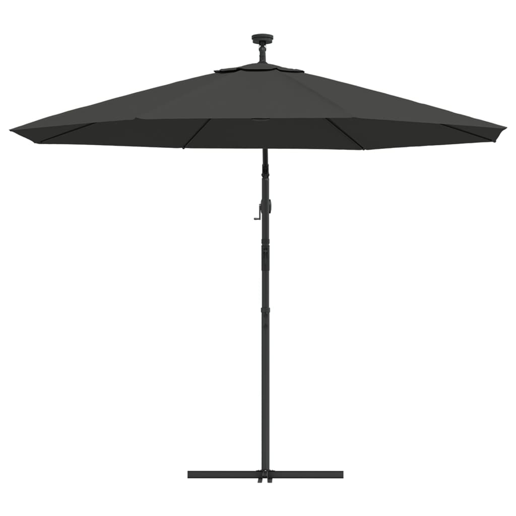 Zweefparasol met LED-verlichting stalen paal 300 cm antraciet is nu te koop bij PeponiXL, paradijselijk wonen!