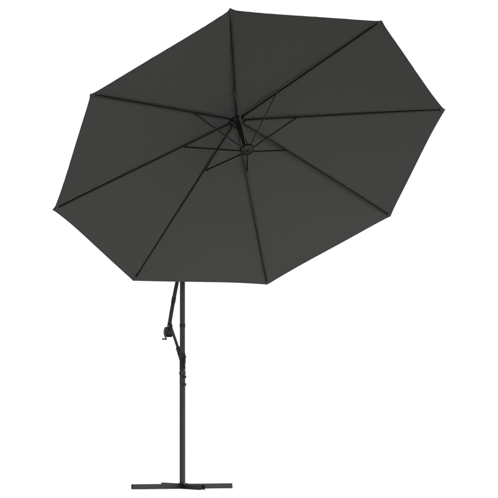 Zweefparasol met LED-verlichting metalen paal 350 cm antraciet is nu te koop bij PeponiXL, paradijselijk wonen!