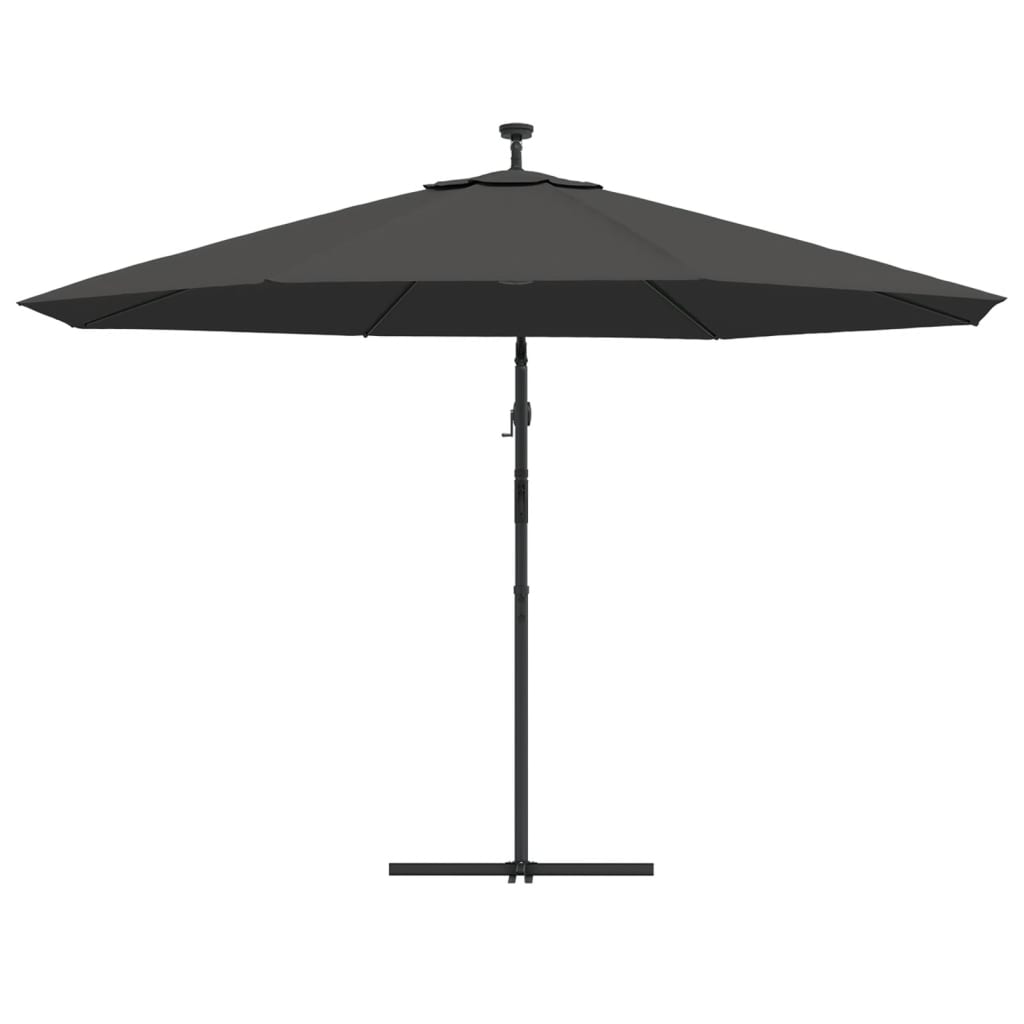 Zweefparasol met LED-verlichting metalen paal 350 cm antraciet is nu te koop bij PeponiXL, paradijselijk wonen!