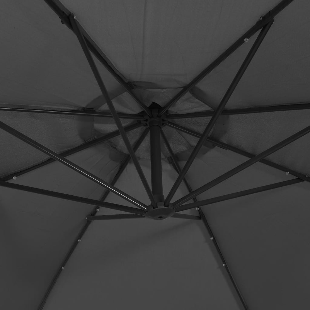 Zweefparasol met LED-verlichting metalen paal 350 cm antraciet is nu te koop bij PeponiXL, paradijselijk wonen!