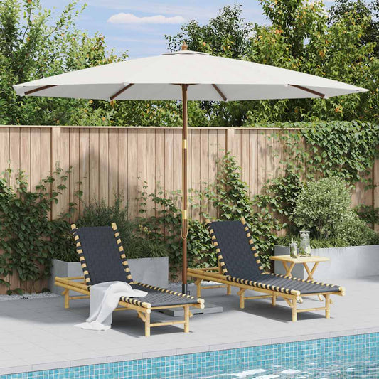 Parasol met houten paal 350 cm zandwit is nu te koop bij PeponiXL, paradijselijk wonen!
