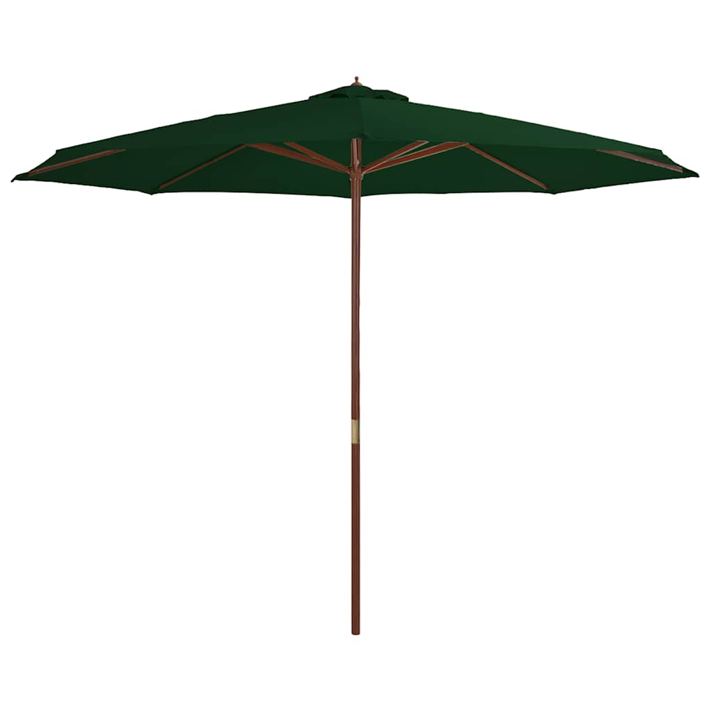 Parasol met houten paal 350 cm groen is nu te koop bij PeponiXL, paradijselijk wonen!