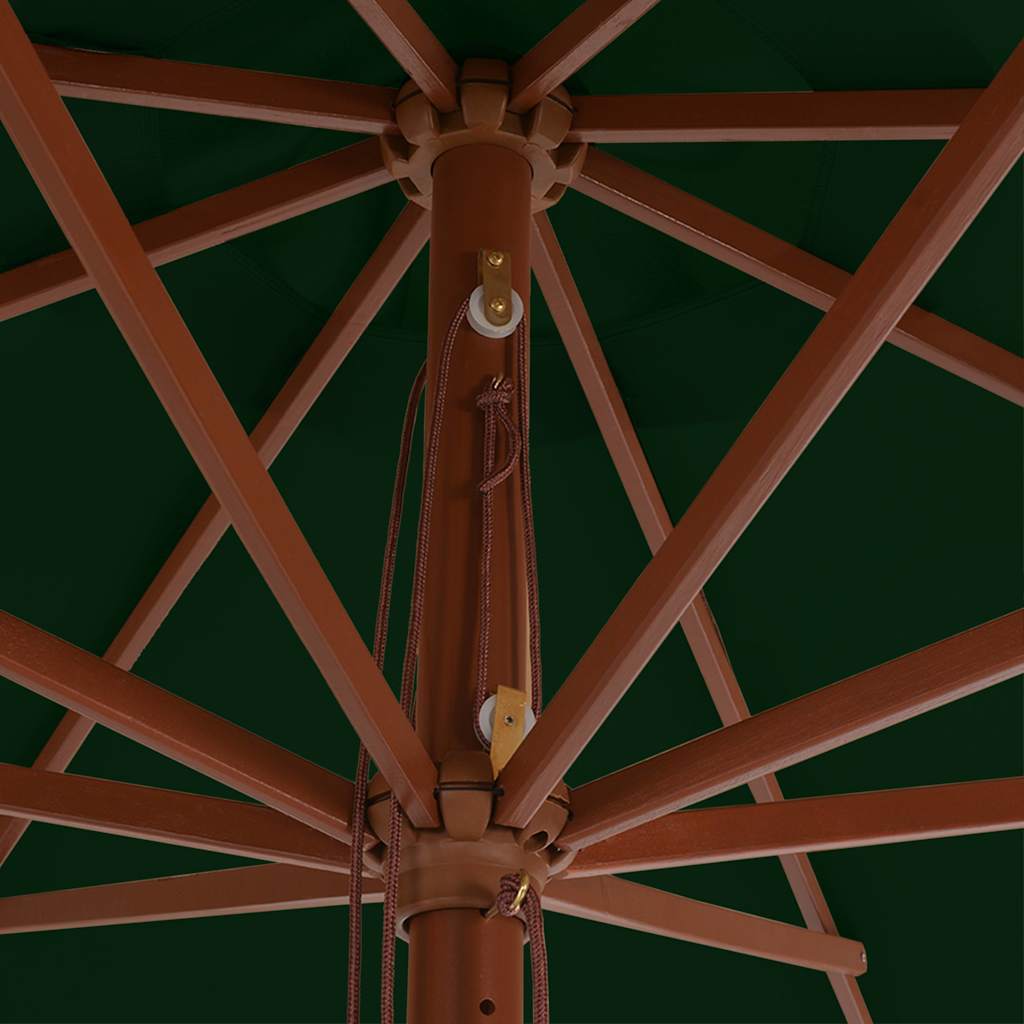 Parasol met houten paal 350 cm groen is nu te koop bij PeponiXL, paradijselijk wonen!