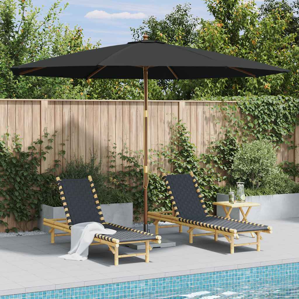 Parasol met houten paal 350 cm antraciet is nu te koop bij PeponiXL, paradijselijk wonen!