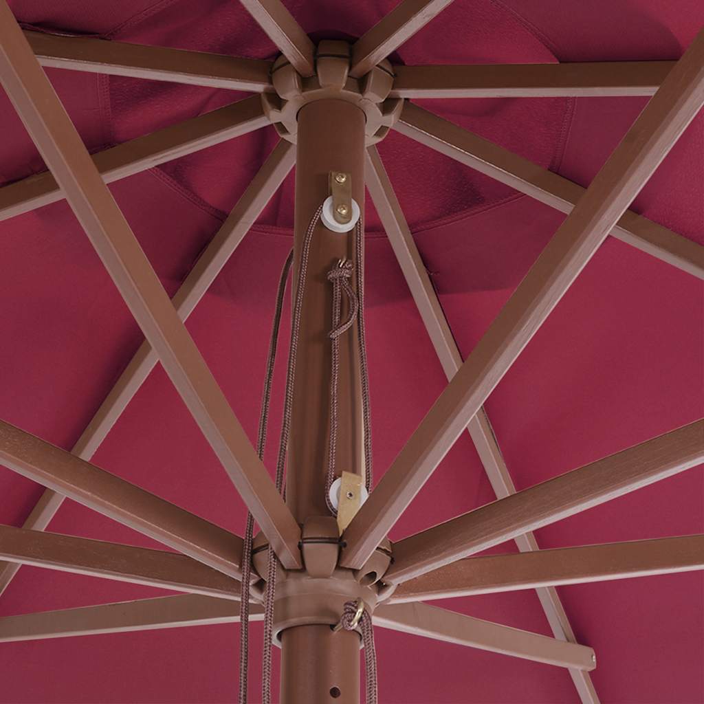 Parasol met houten paal 350 cm bordeauxrood is nu te koop bij PeponiXL, paradijselijk wonen!