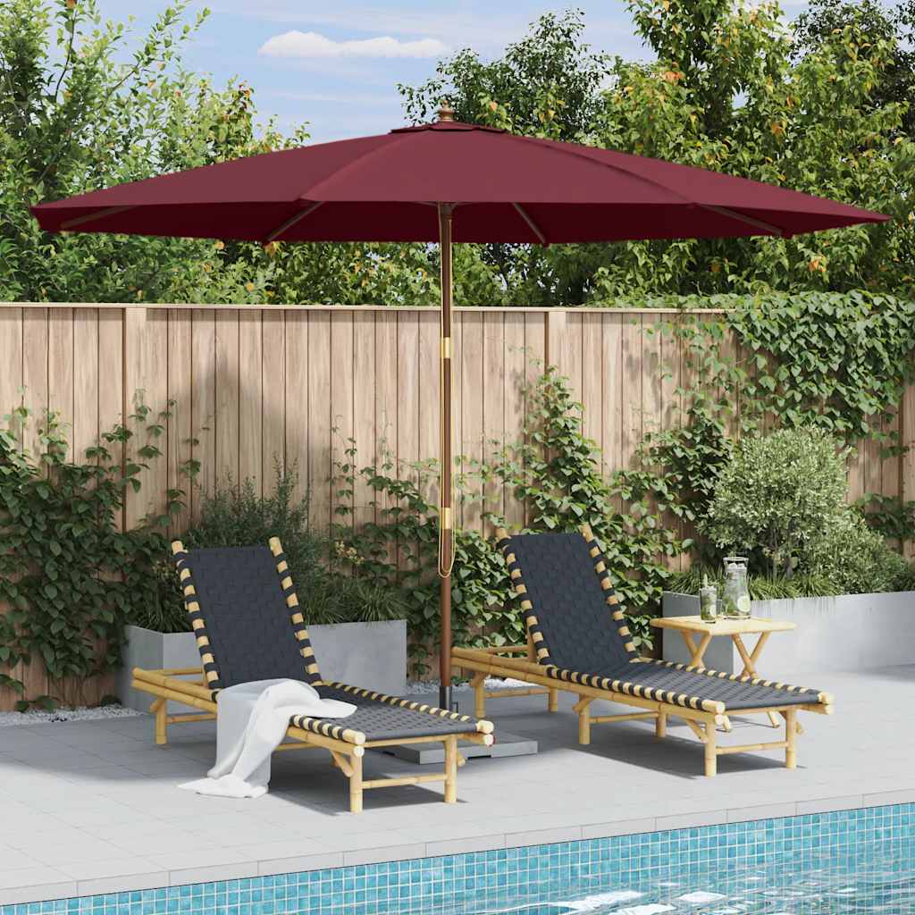 Parasol met houten paal 350 cm bordeauxrood is nu te koop bij PeponiXL, paradijselijk wonen!