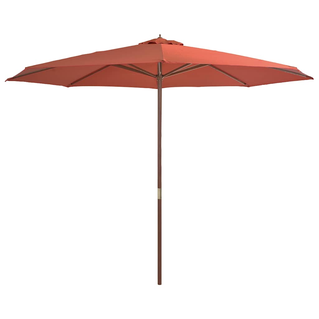 Parasol met houten paal 350 cm terracottakleurig is nu te koop bij PeponiXL, paradijselijk wonen!