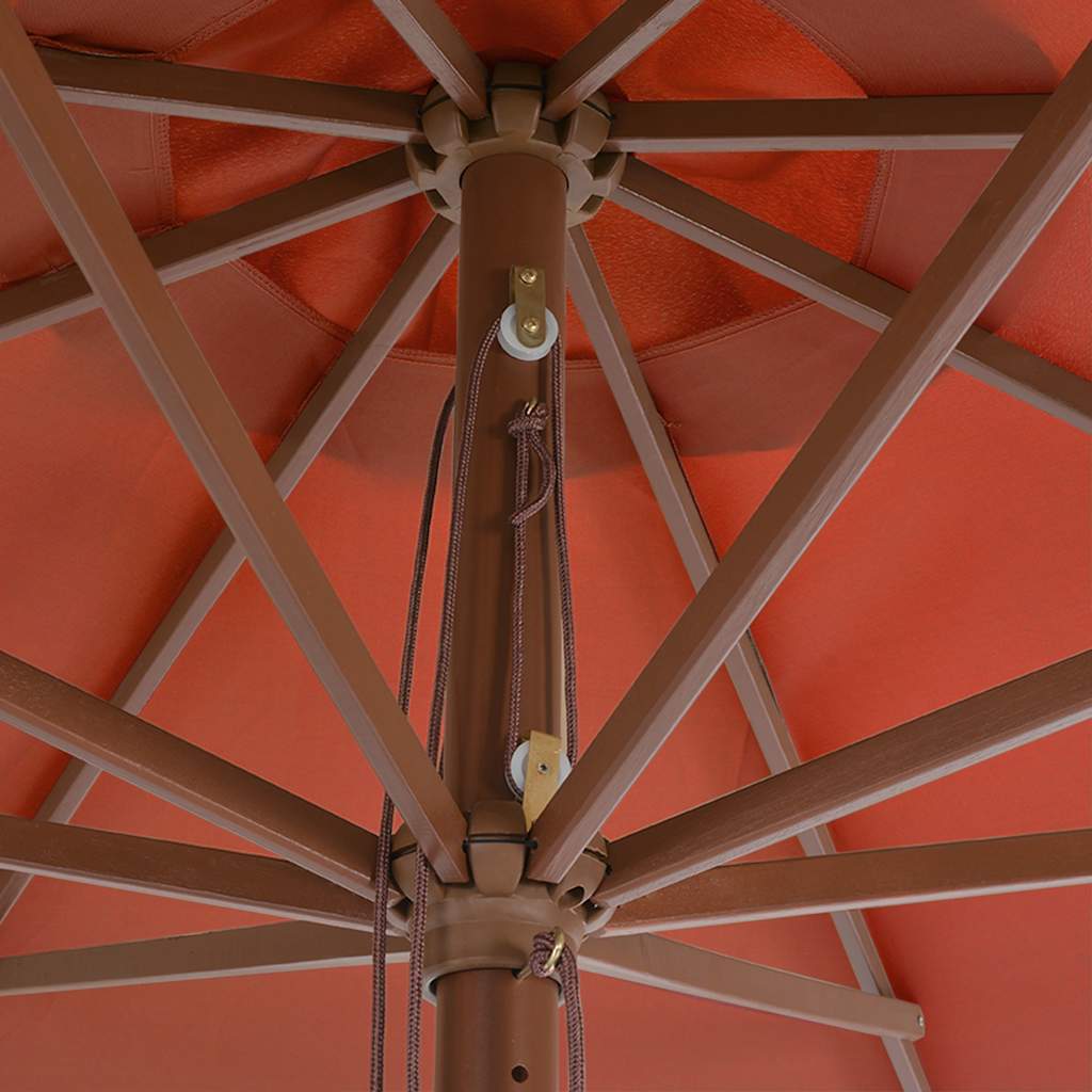 Parasol met houten paal 350 cm terracottakleurig is nu te koop bij PeponiXL, paradijselijk wonen!