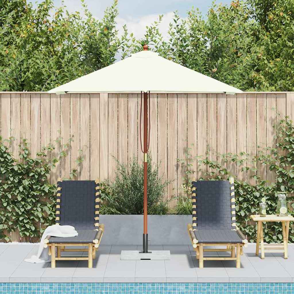Parasol met houten paal 150x200 cm zandkleurig is nu te koop bij PeponiXL, paradijselijk wonen!