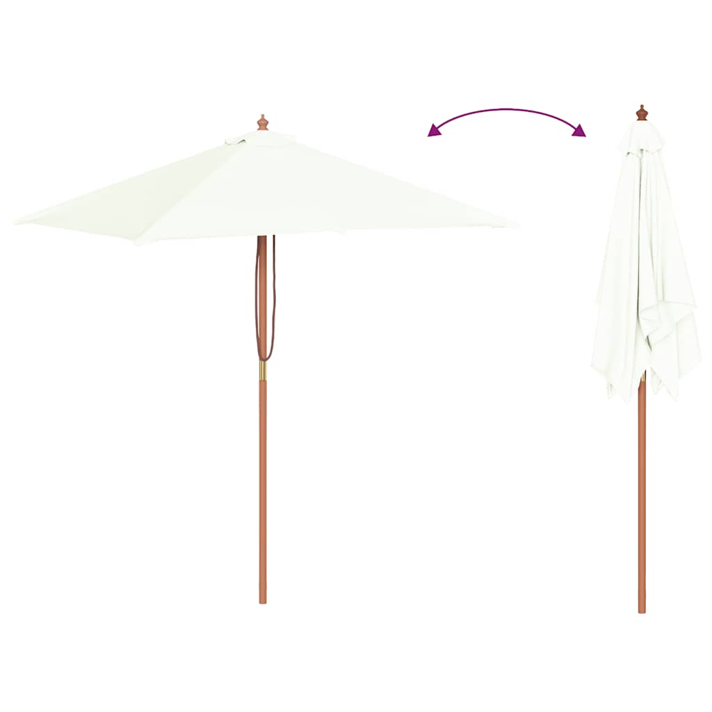 Parasol met houten paal 150x200 cm zandkleurig is nu te koop bij PeponiXL, paradijselijk wonen!