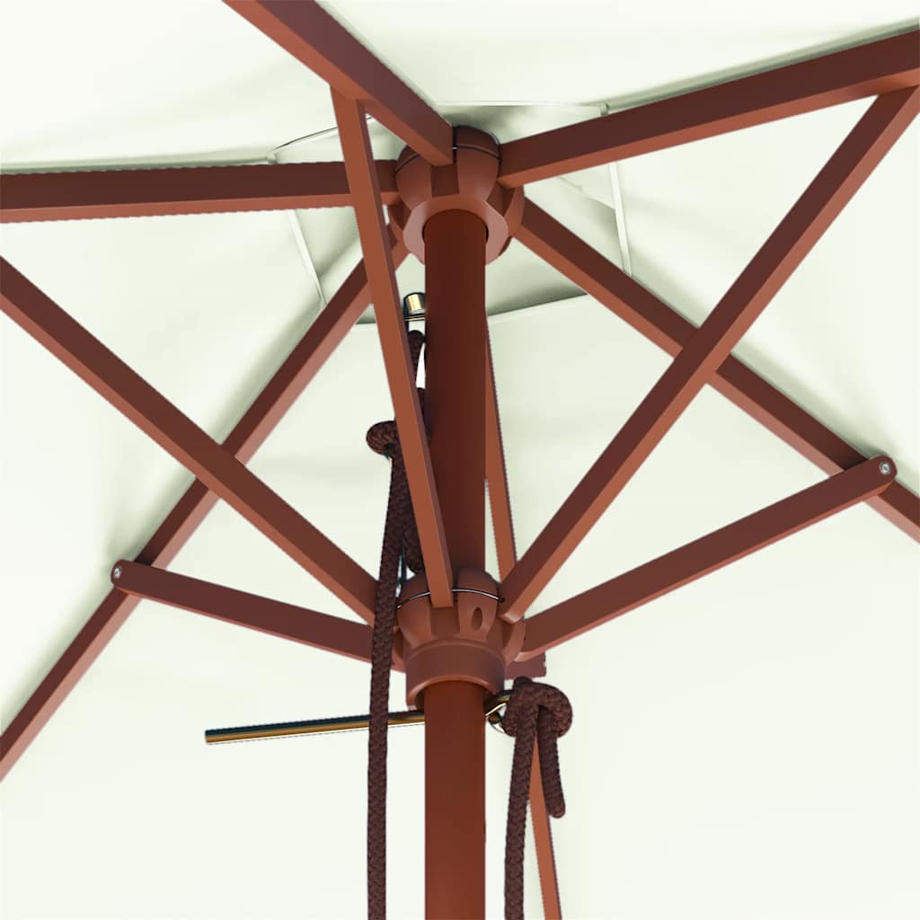 Parasol met houten paal 150x200 cm zandkleurig is nu te koop bij PeponiXL, paradijselijk wonen!