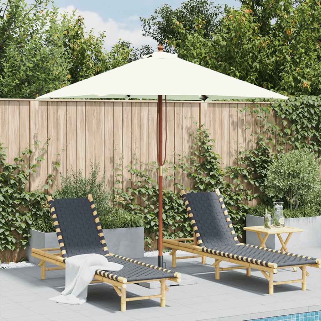 Parasol met houten paal 150x200 cm zandkleurig is nu te koop bij PeponiXL, paradijselijk wonen!