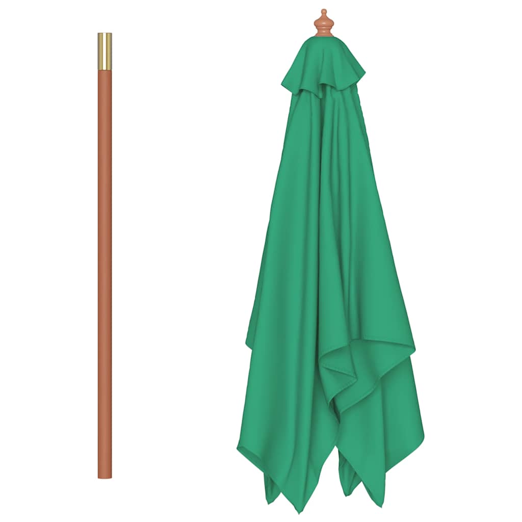 Parasol met houten paal 150x200 cm groen is nu te koop bij PeponiXL, paradijselijk wonen!