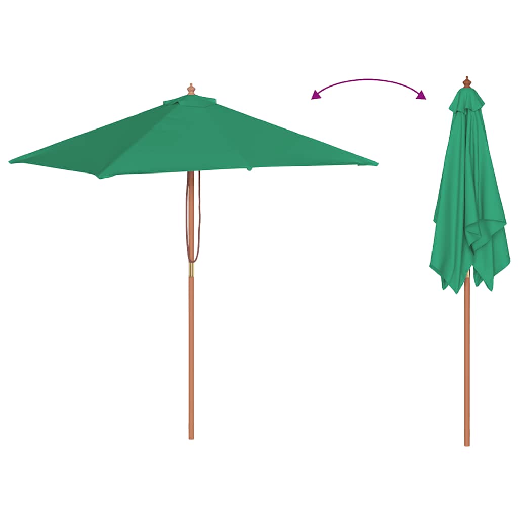 Parasol met houten paal 150x200 cm groen is nu te koop bij PeponiXL, paradijselijk wonen!