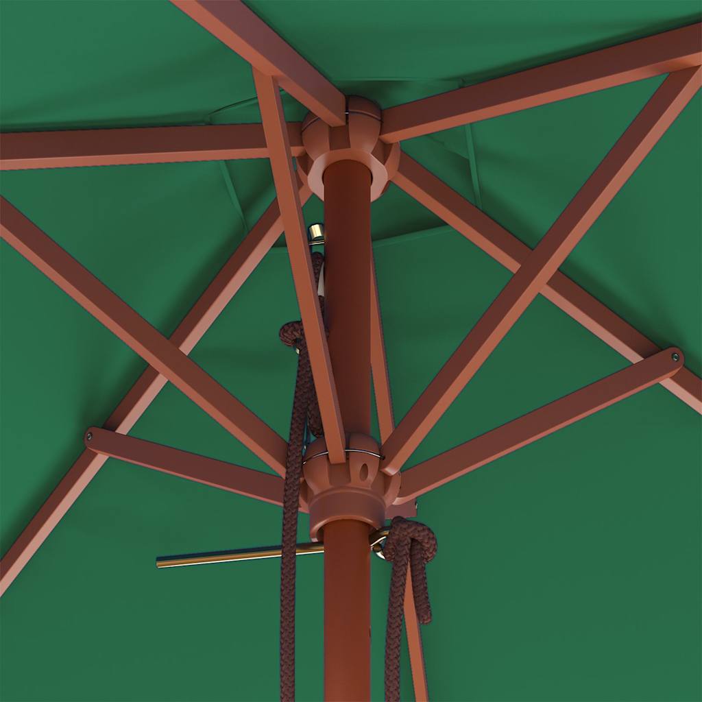 Parasol met houten paal 150x200 cm groen is nu te koop bij PeponiXL, paradijselijk wonen!