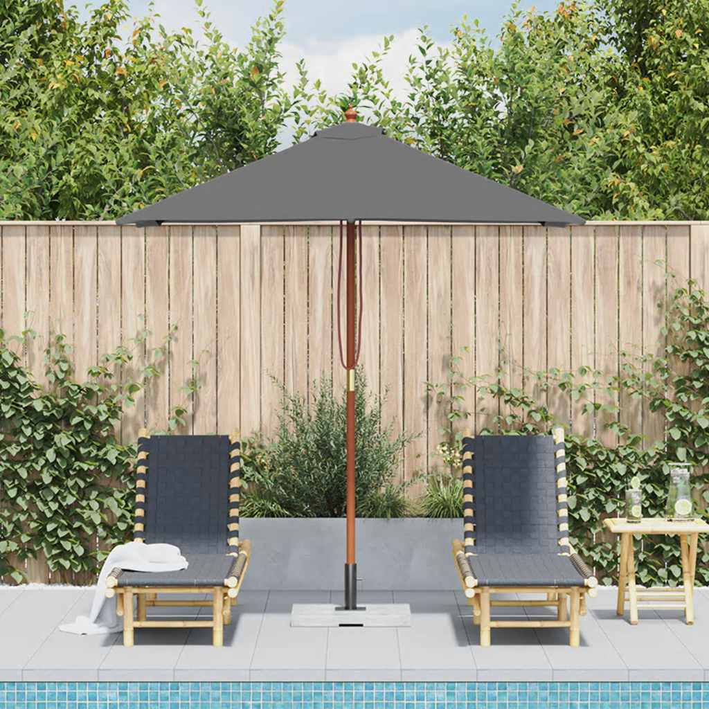 Parasol met houten paal 150x200 cm antraciet is nu te koop bij PeponiXL, paradijselijk wonen!