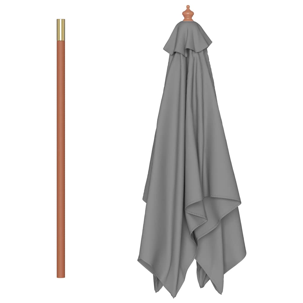 Parasol met houten paal 150x200 cm antraciet is nu te koop bij PeponiXL, paradijselijk wonen!